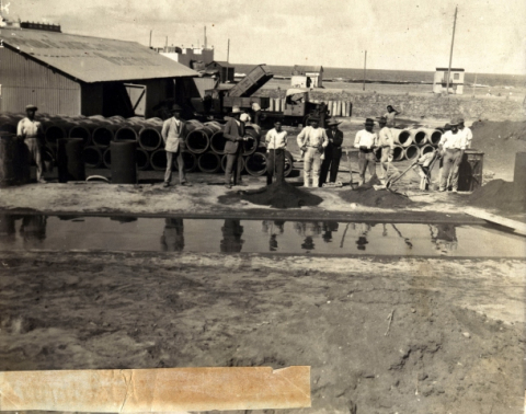 LA ISLETA, OBREROS EN LA CONSTRUCCIÓN DEL ALCANTARILLADO
