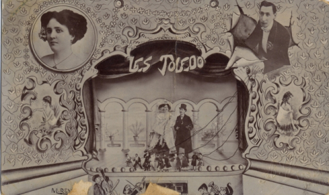 POSTAL PUBLICITARIA DE ACTUACIÓN EN EL CIRCO CUYAS