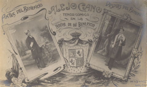 POSTAL PUBLICITARIA DE ACTUACIÓN EN EL CIRCO CUYÁS