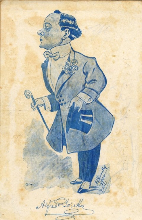 POSTAL PUBLICITARIA DE ALFRADO DORETTO PARA EL CIRCO CUYÁS