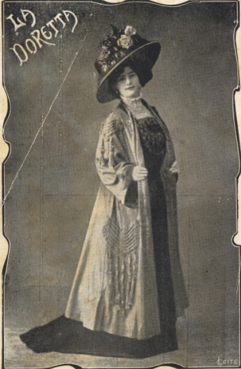 POSTAL PUBLICITARIA DE LA DORETTA PARA EL CIRCO CUYÁS