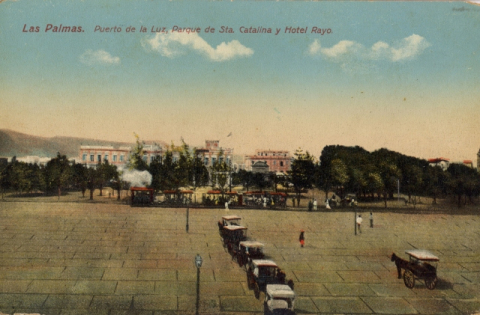PARQUE DE SANTA CATALINA Y TARTANAS. FOTO MONTAJE