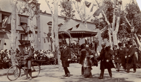 RECEPCIÓN DE LOS BOYS SCOUTS EN LA ALAMEDA DE COLÓN.