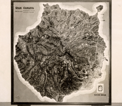 MAPA DE GRAN CANARIA EN EL ALBERGUE DE LA CRUZ DE TEJEDA
