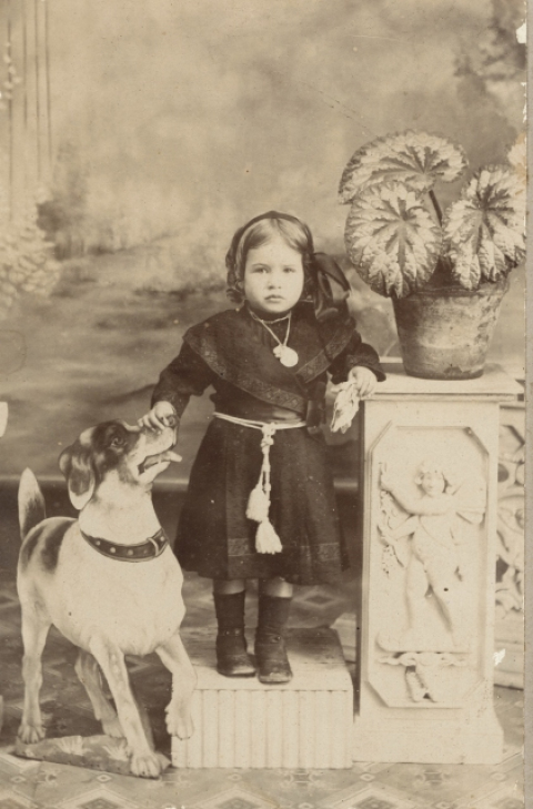 LA NIÑA DEL PERRO DECORATIVO