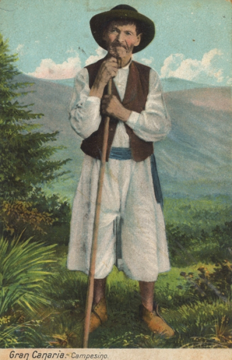 CAMPESINO CANARIO CON NAGÜETAS