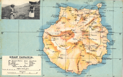 POSTAL MAPA DE GRAN CANARIA. COMPOSICIÓN*