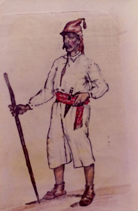 CAMPESINO DE GRAN CANARIA EN TRAJE DE FAENA.