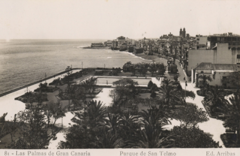 PARQUE DE SAN TELMO, PLAYA Y CALLE LA MARINA DESDE EL HOTEL PARQUE